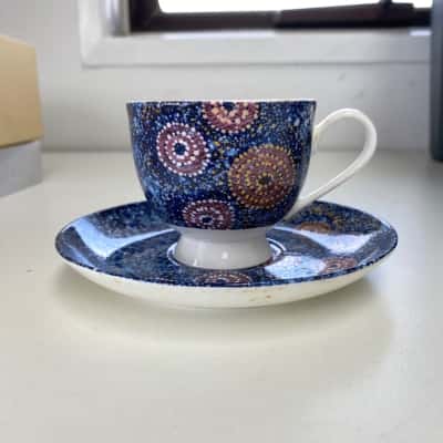 Warlukurlangu Artists Alma Granites Tea Cup With Saucer 