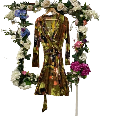 Naked Art Womens  Size 16 Floral Long Sleeve Midi Dress Floral / Multicoloured 