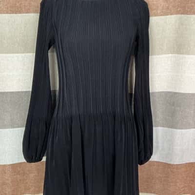 Maje Womens  Size 6 Pleated Dress Black  
