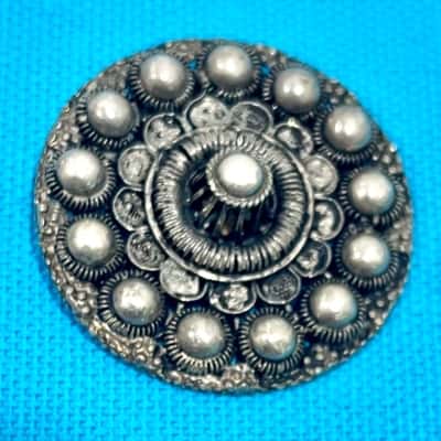 Vintage Dutch Round Button Brooch 