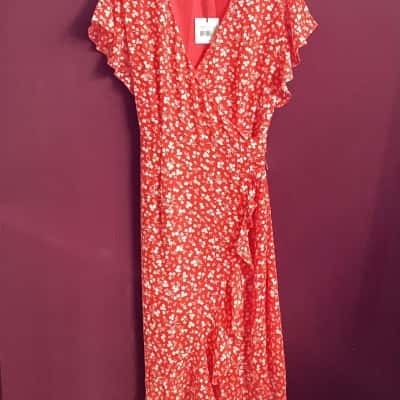 Tussah Womens  Size 16 Wrap Dress Floral / Red / White 