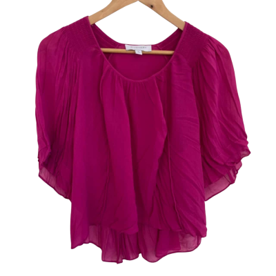 Witchery Womens  Size 12 Short Sleeve Top Pink  / Purple 