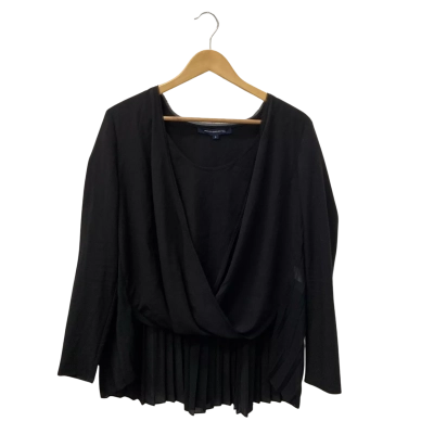 French Connection Womens  Size S Long Sleeve Top Black  