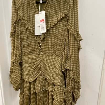 Shona Joy Womens  Size 12 Cocktail Dress Cream / Green / Multicoloured 