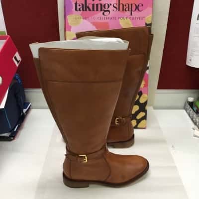 Taking Shape Size 39 Tan Leather Buckle Knee Boots - BNWT - RRP$269.99
