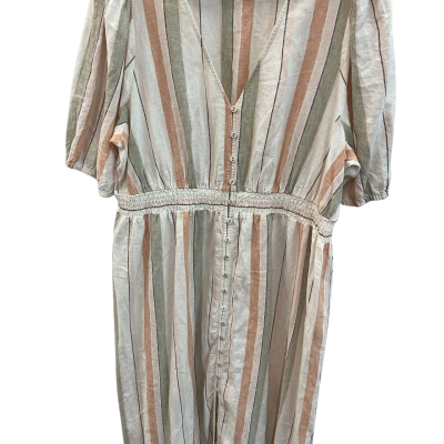 Sussan Womens  Size 16 Short Sleeve Dress Black  / Green / Orange / Striped / White 