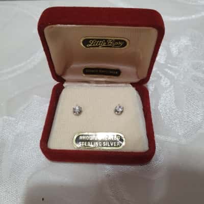 Little Lipsy Womens Sterling Sliver Cubic Zirconia Stud Earrings 