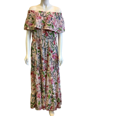 BNWT Table Eight Women's Size 14 Off Shoulder Maxi Dress Multicoloured 