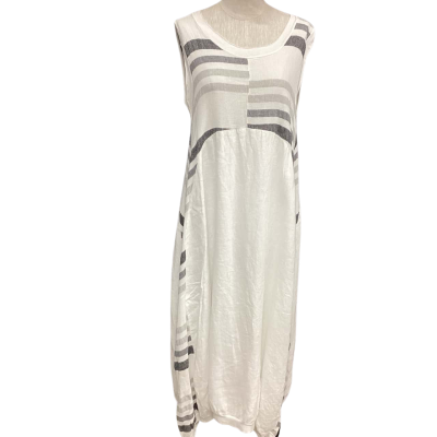  Imagine Made in Italy  Size L Maxi Sleeveless Dress  Black  / Grey / White 