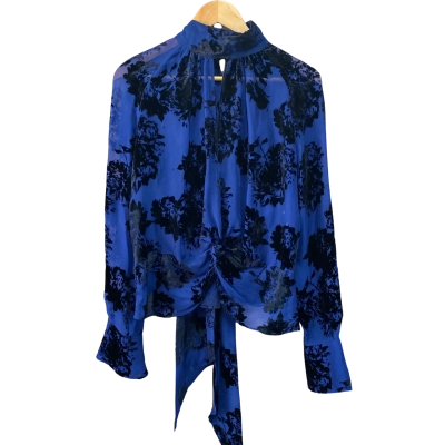 NINA RicciWomens  Size S Long Sleeve Shirt Black  / Blue 
