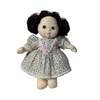 Vintage Mattel My Child Plush Doll with Floral Dress