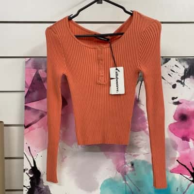 All About Eve Womens Size 10 peach fitted rib top New