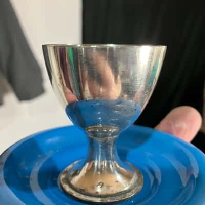  Kingsway Ware Silver Porcelain Egg Cup Blue