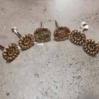 6 x Vintage Brass Curtain Tie Backs - Portugal