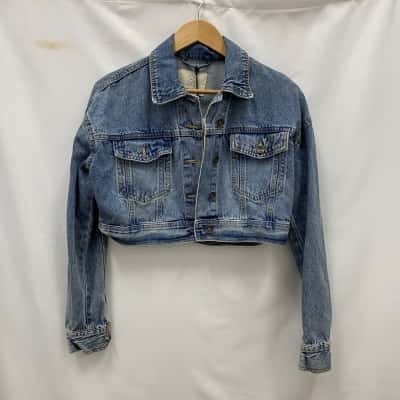 Cotton On Women's Size 6 Cropped Jacket / Denim Jacket Blue RRP$50