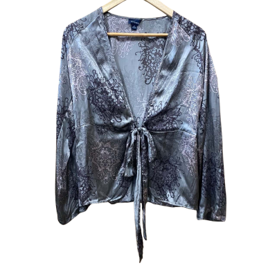 Witchery Taupe Patterned Silk Top Size 8