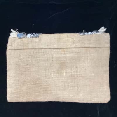 Kookai Womens Clutch Beige with coins and beads
