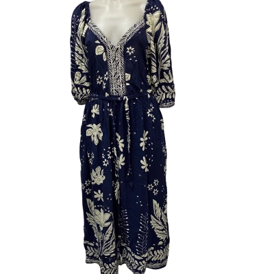 Sass Womens Floral Lyndel Size 12 Navy Blue / White 