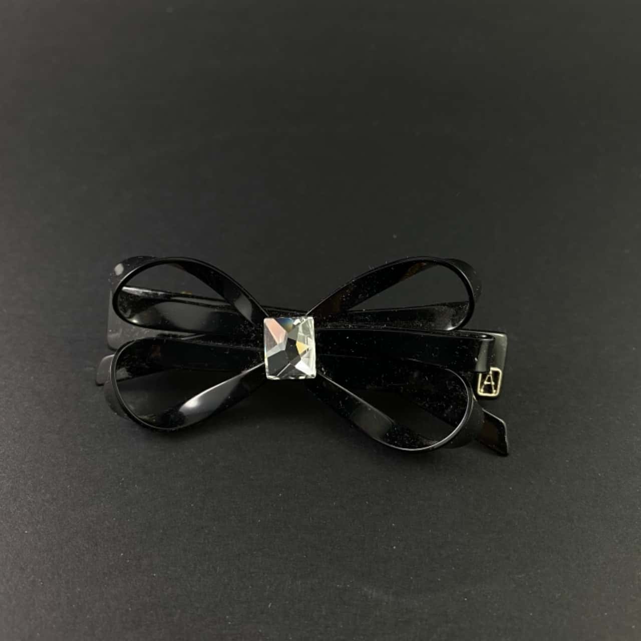 Alexandre de Paris Classic Black Plastic Bow Made in France 
