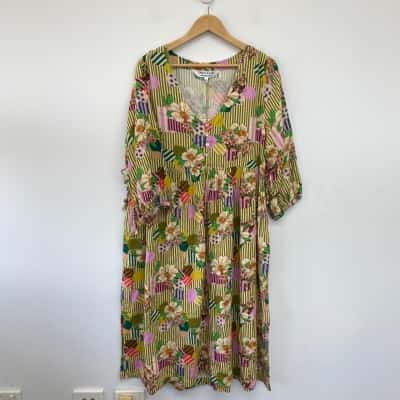 Sage x Clare Floral Long Sleeve Maxi Dress Size 14 