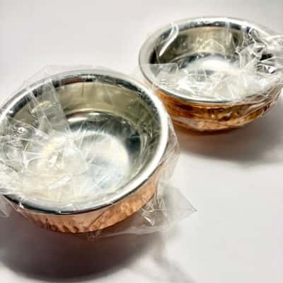 NIB Crofton Hammered Copper Indian 15cm Serving Ware Dishes x2