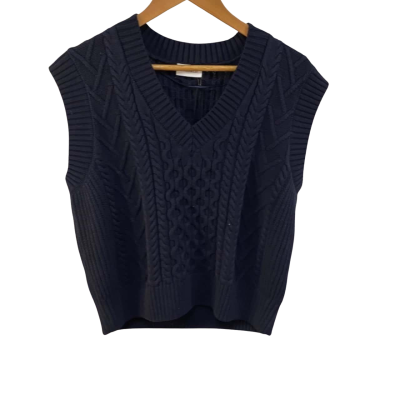 BNWT Jeanswest Womens  Size L Sweater Vest Navy Blue 