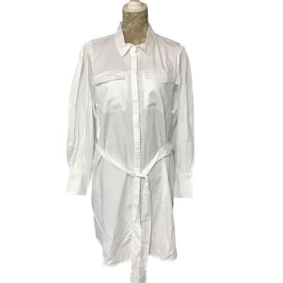 Piper Womens  Size 12 White 100% Organic Cotton Button Through Dress