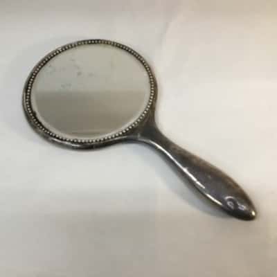 Vintage Silver Tone Mirror as is Approx 12 x 24cm