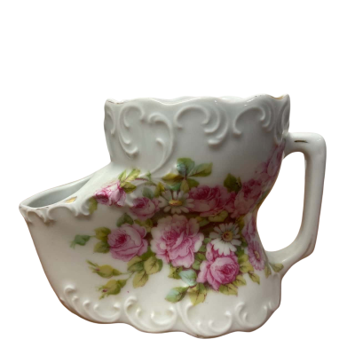 Vintage 1920s Victoria Czechoslovakia floral porcelain shaving mug