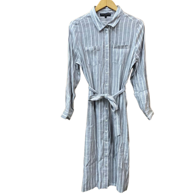 David Lawrence Grey/White Striped Shirt Dress Size 12 