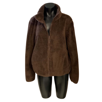 Caroline Morgan Womens  Size 14 Fleece Jacket Brown 