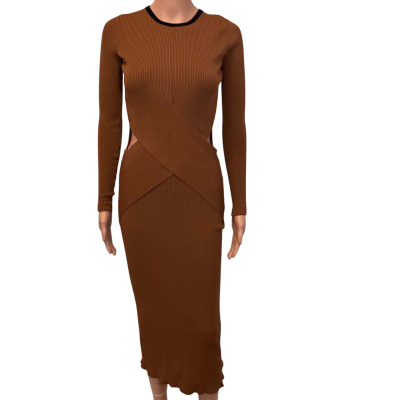SIR the Label Womens  Size 1 Midi Dress Brown 