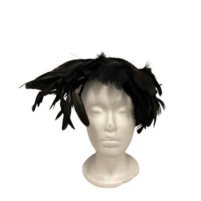 Gregory Ladner Black feather headpiece 