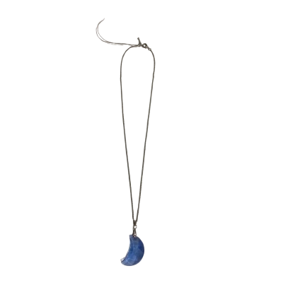 Womens 18KGP Crescent Moon Charm Necklace 