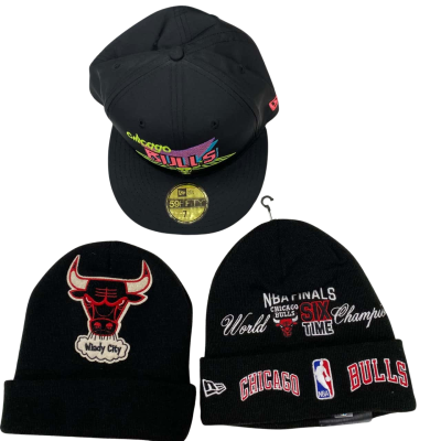 NBA Unisex (set of 3)cap + 2 beanies - Size One Size - Black  / Pink  / Red / White NWT