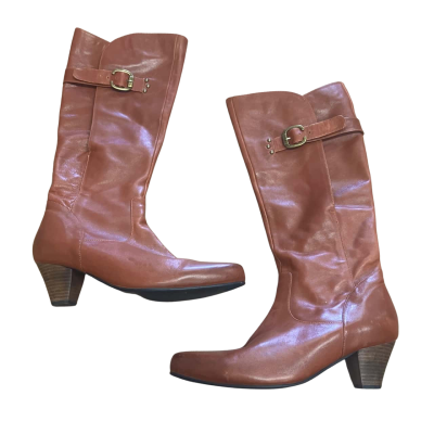 Klouds Brown Leather Boots w/ Brass Buckle Detail Size 42 