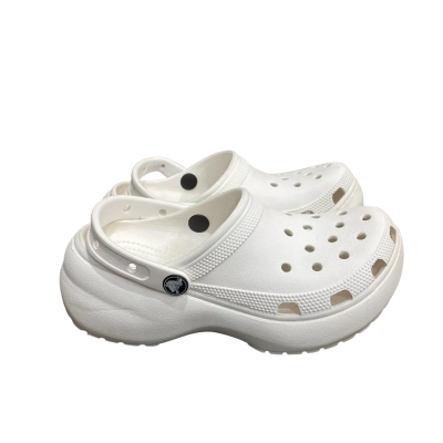 CROCS PLATFORM CLOGS Size 8 -White
