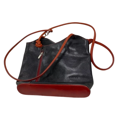 Borgonicchio Genuine Leather Womens Handbag Black  30 x 28 x 7 cm Made in Italy      (HB)