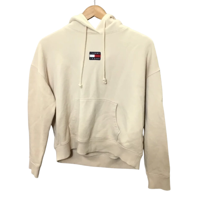 Tommy Hilfiger Womens  Size M Cropped Hoodie Cream 