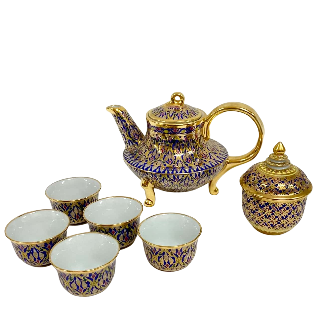 Absolutely Beautiful Teapot Set Stunning Colours with Gold Trim(s)