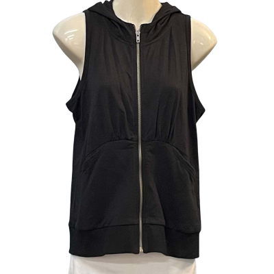 Running Bare Womens Size 12 Hooded/Vest Jacket Black