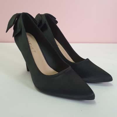 Sheike Women's Size 9 Black Satin Heels