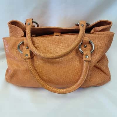 Vintage shoobiz It's A Girl Thing woven look Orange large style handbag