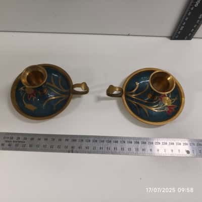 Duo Candle Holder Brass 