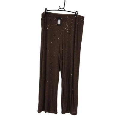 City Chic Brown Sequined Pants Size XL