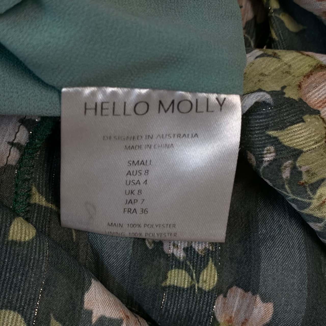 HELLO MOLLY Womens Size 8 Maxi Dress Floral / Green (s) - Used Very Good | Salvos Stores HELLO MOLLY Womens Size 8 Maxi Dress Floral / Green (s) - Used Very Good | Salvos Stores
