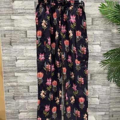 Princess Highway Womens  Size 16 / L Wide Leg Pants Multicoloured / Navy Blue 