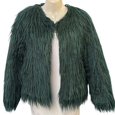 South of Queens, Womens  Size 10 / 8 Fur Coat Green 