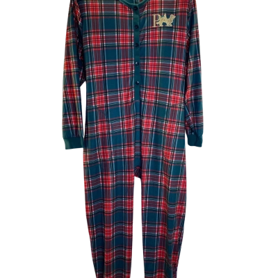 Peter Alexander Womens  Size L Onesie Checked / Green / Red 