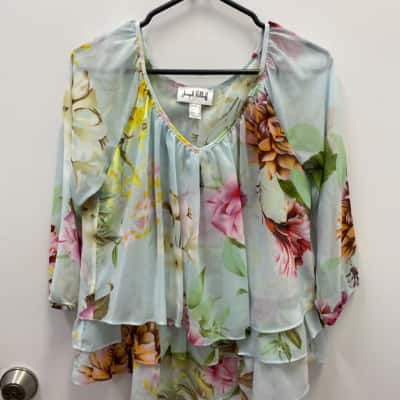 Joseph Ribkoff Womens  Size 10 V-Neck Top Multicoloured 